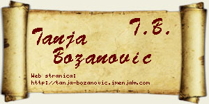Tanja Božanović vizit kartica